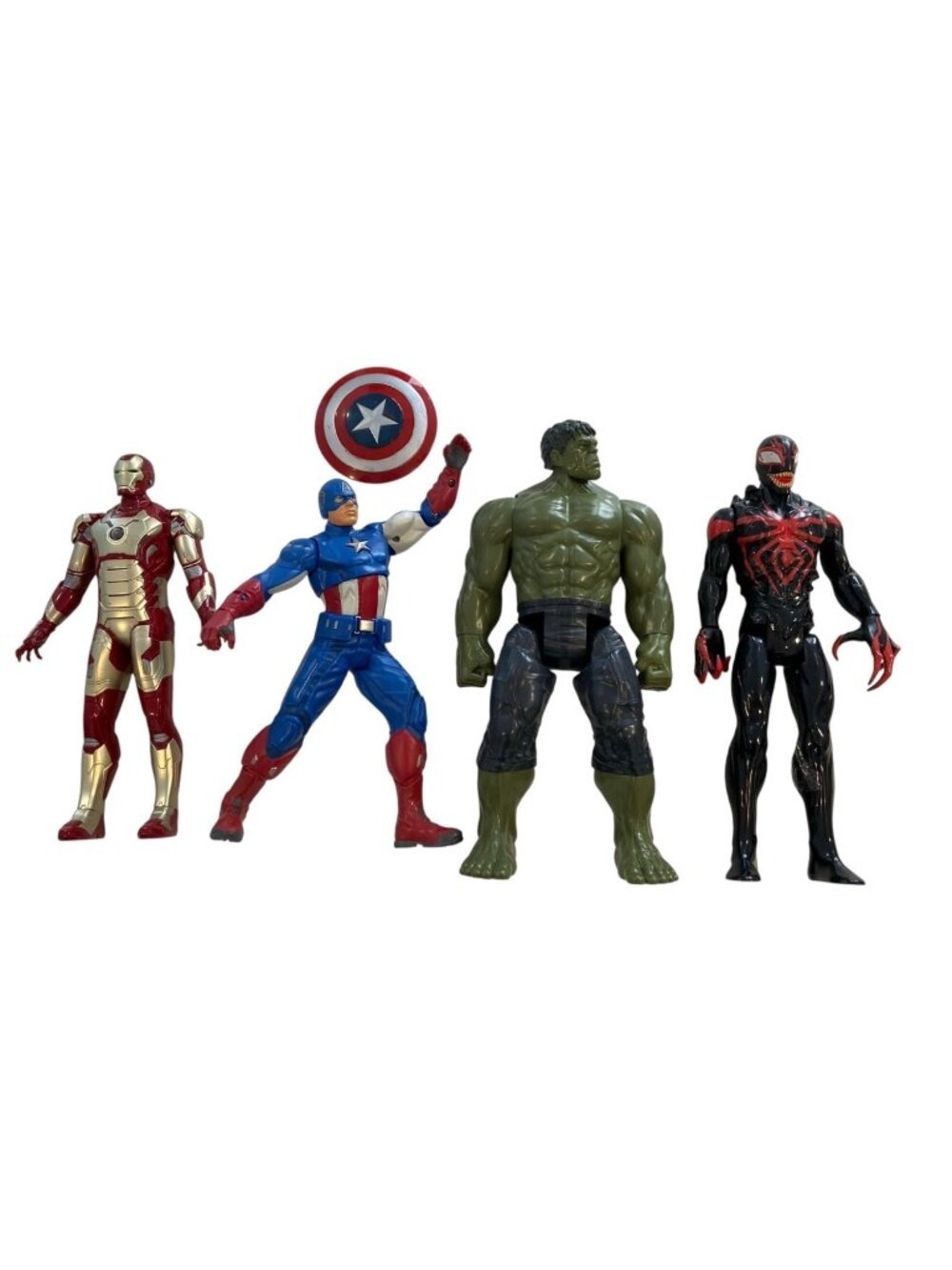 Marvel Avengers Action Figures Set Of 4: Iron Man Captain America Hulk Venom - 1